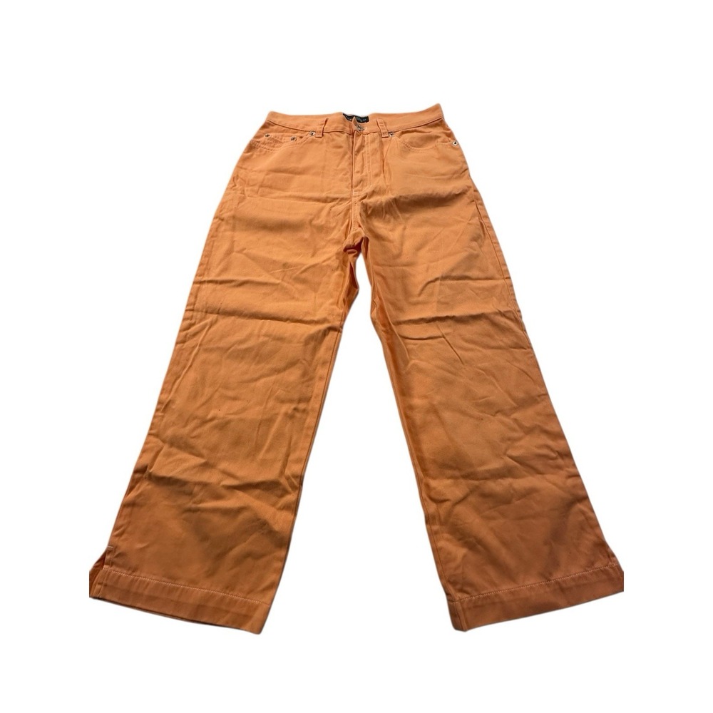 Lauren Jean Company Women's Size 4 Cropped Straight Jeans‎ Orange 5 Pocket EUC
